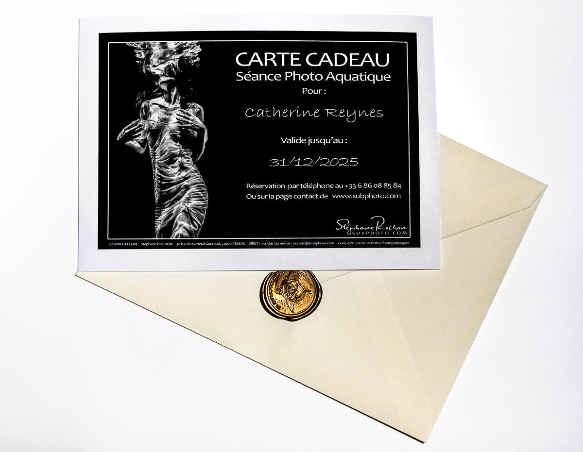 Carte Cadeau Séance Photo Aquatique