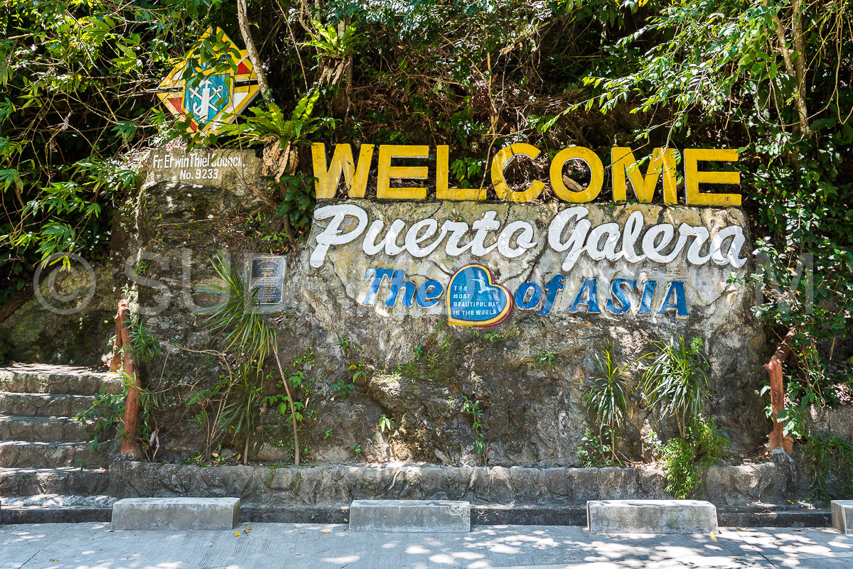 welcome sign at Tamaraw falls in Mindoro- Philippines