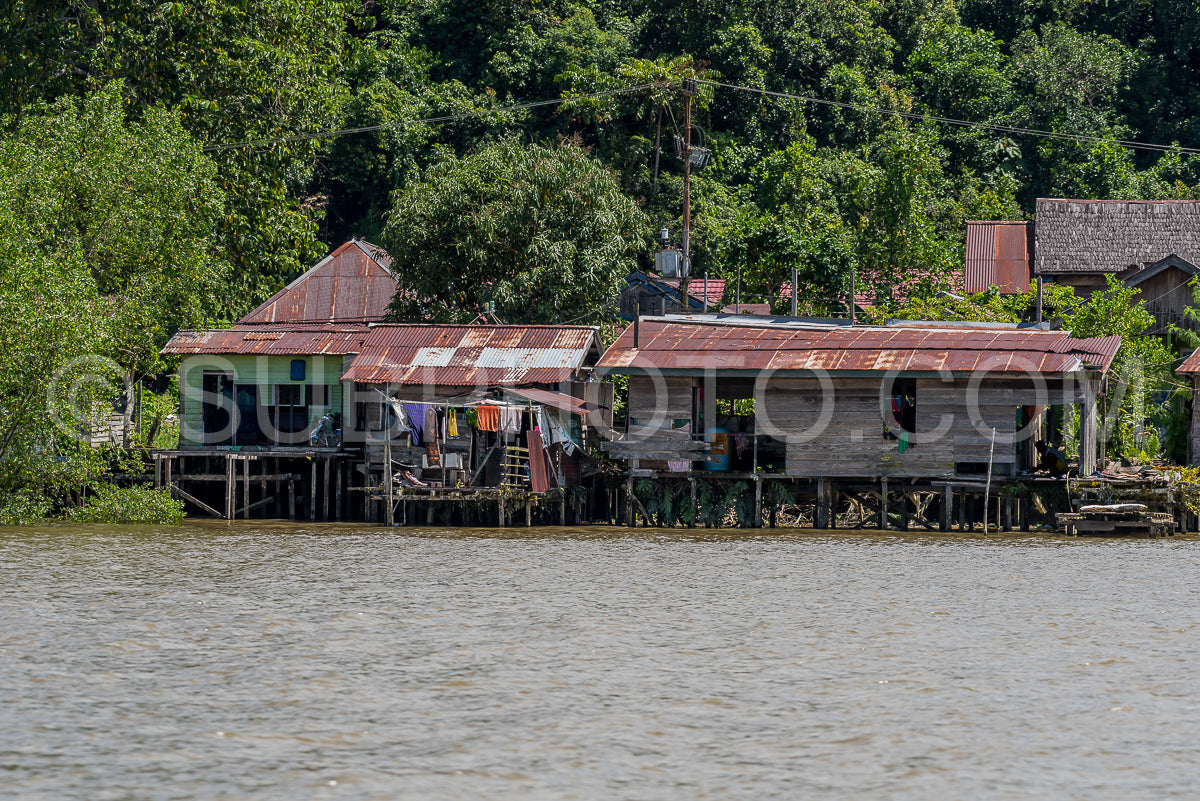Fisherman house on Berau river- Borneo- Kalimantan- Indonesia