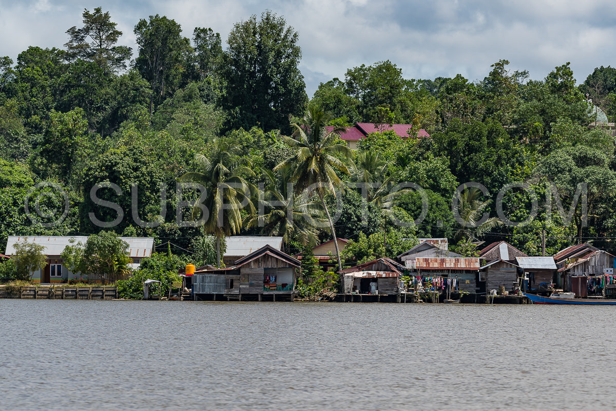 Fisherman house on Berau river- Borneo- Kalimantan- Indonesia