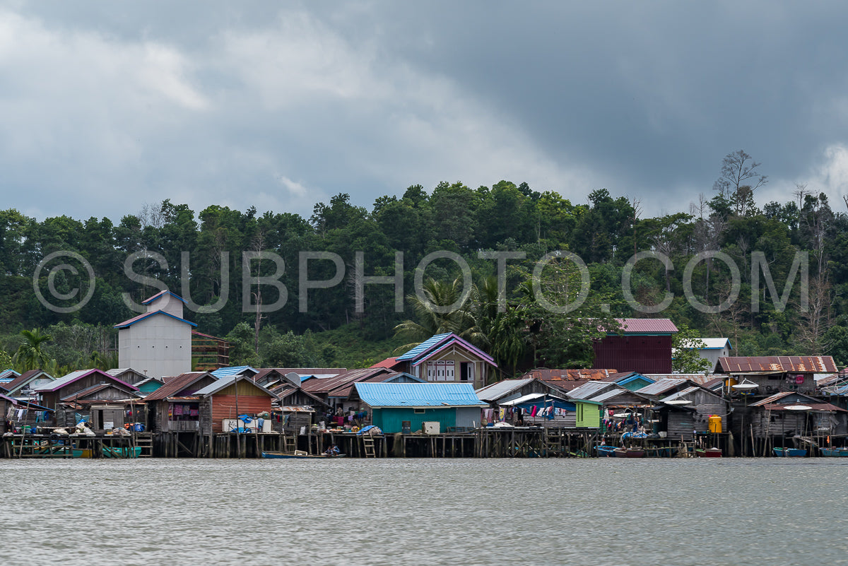 Fisherman house on Berau river- Borneo- Kalimantan- Indonesia