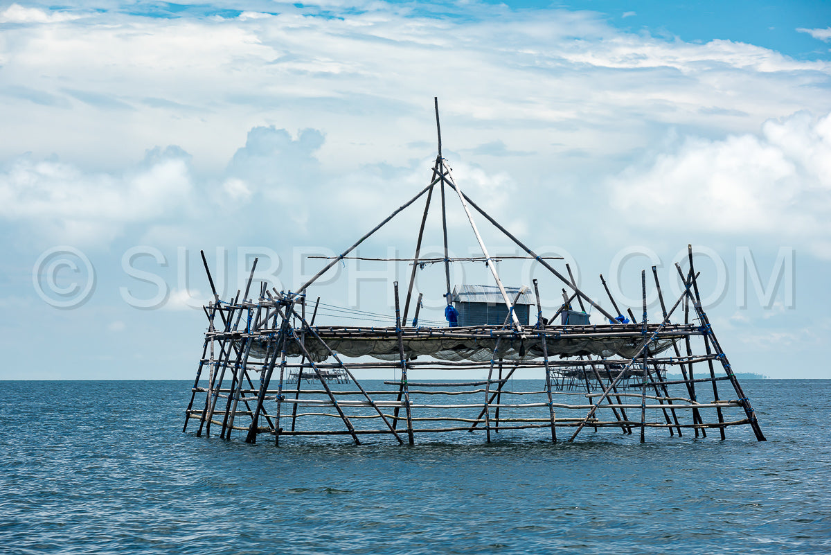 Traditional fishing structure built with bamboo called Bagang- Berau- Kalimantan- Borneo- Indonesia- Asia