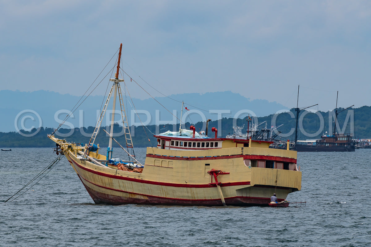traditional wooden boat in port of Sorong- Raja Ampat- Indonesia