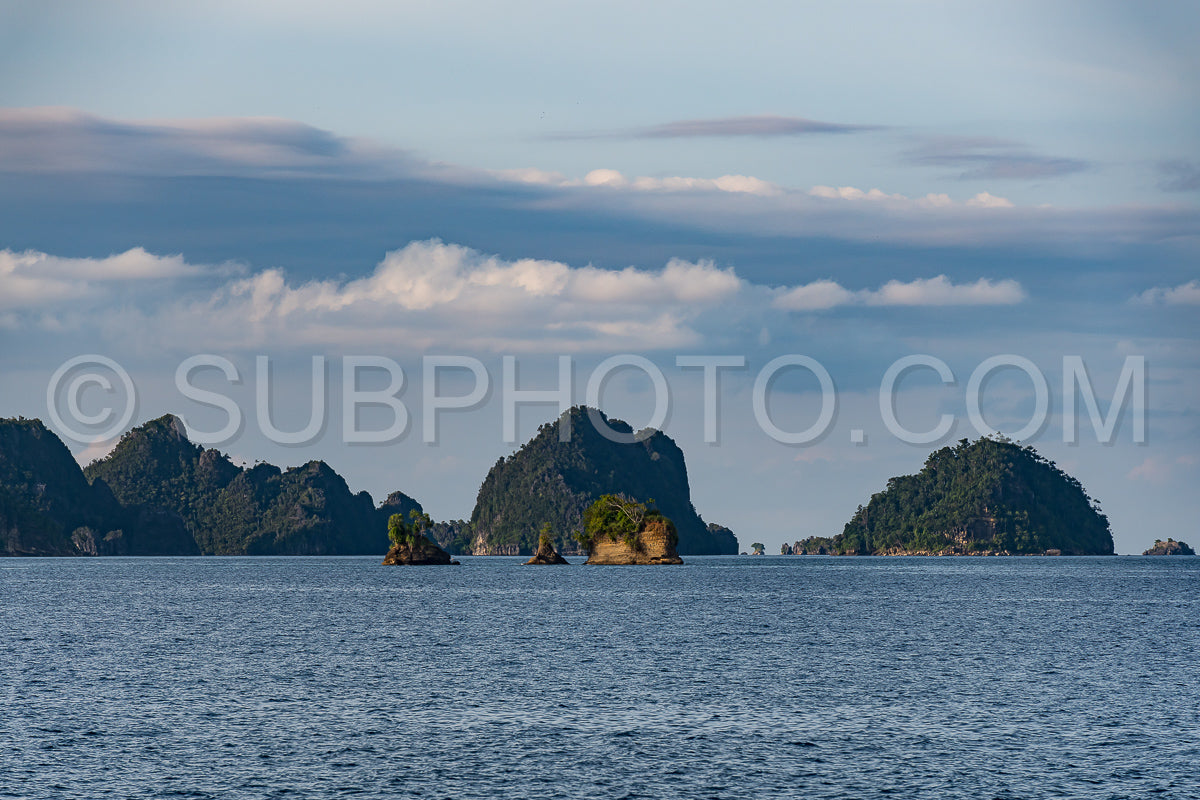 East Misool- group of small island in shallow blue lagoon water- Raja Ampat- West Papua- Indonesia