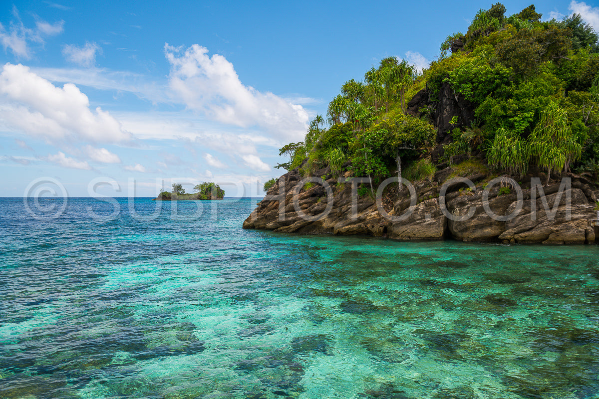 East Misool- group of small island in shallow blue lagoon water- Raja Ampat- West Papua- Indonesia