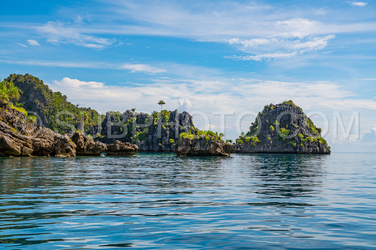 East Misool- group of small island in shallow blue lagoon water- Raja Ampat- West Papua- Indonesia