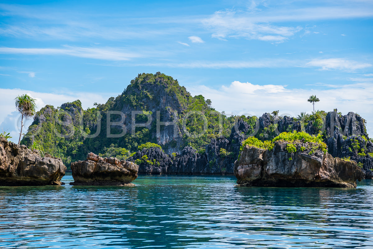 East Misool- group of small island in shallow blue lagoon water- Raja Ampat- West Papua- Indonesia