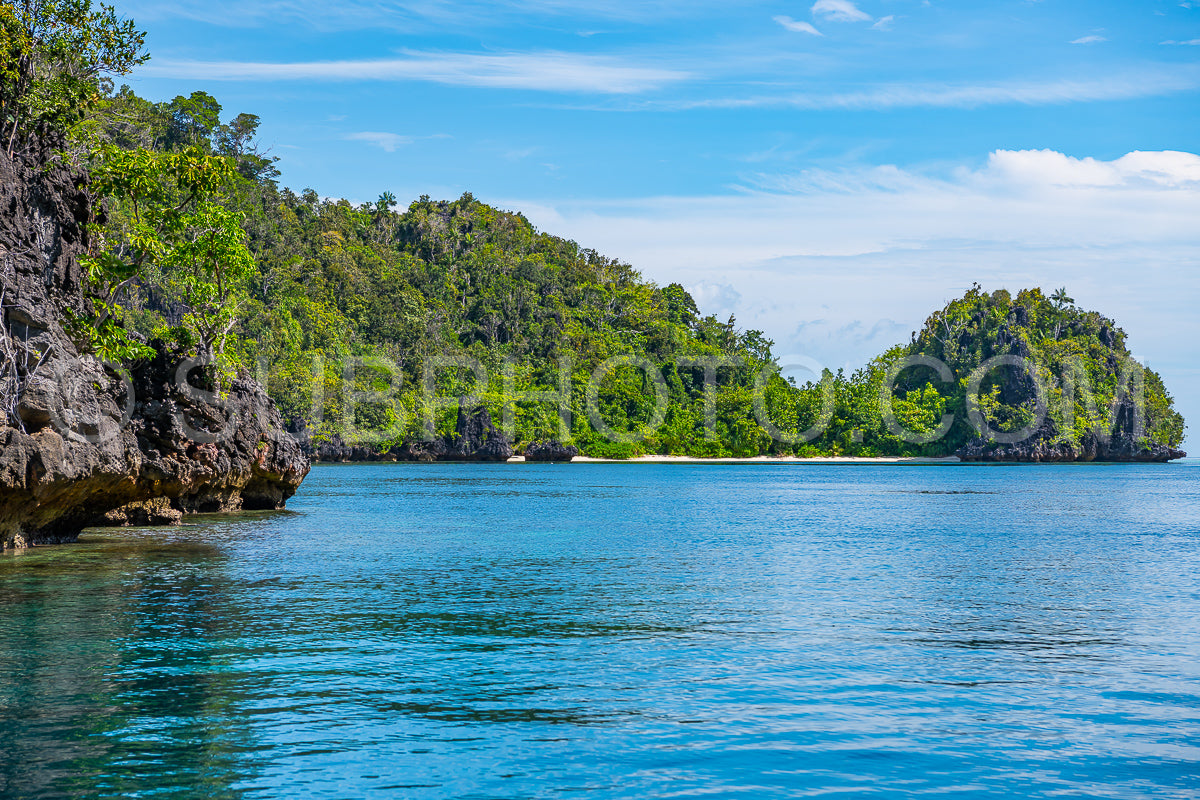 East Misool- group of small island in shallow blue lagoon water- Raja Ampat- West Papua- Indonesia