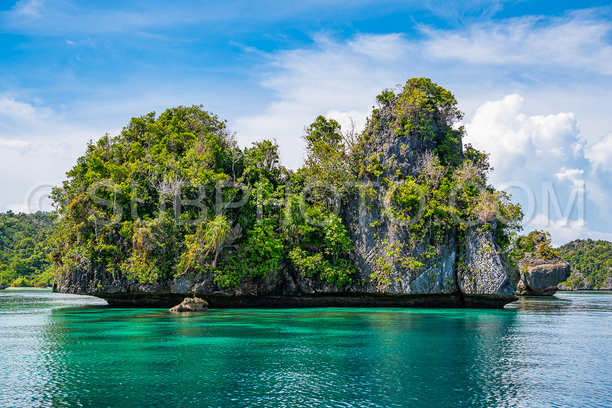East Misool- group of small island in shallow blue lagoon water- Raja Ampat- West Papua- Indonesia