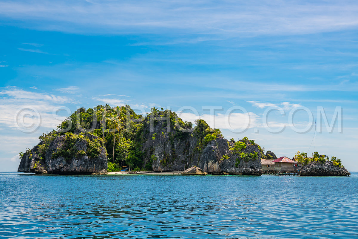 East Misool- group of small island in shallow blue lagoon water- Raja Ampat- West Papua- Indonesia