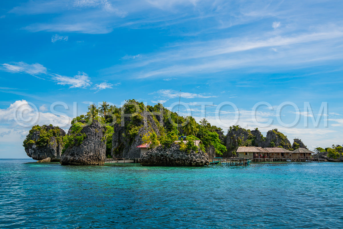 East Misool- group of small island in shallow blue lagoon water- Raja Ampat- West Papua- Indonesia