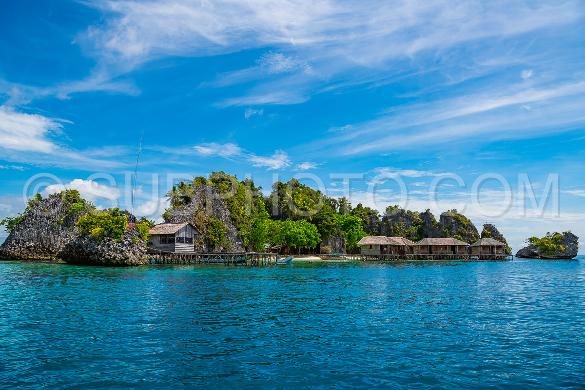 East Misool- group of small island in shallow blue lagoon water- Raja Ampat- West Papua- Indonesia