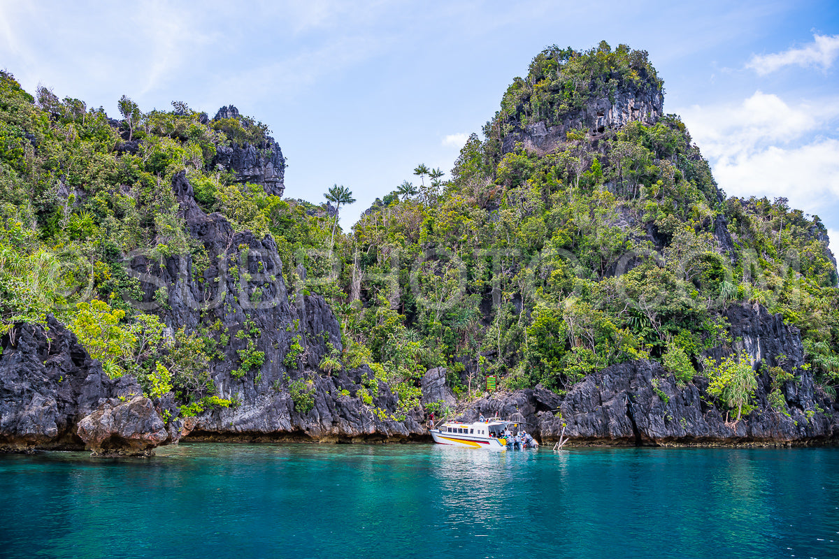 East Misool- group of small island in shallow blue lagoon water- Raja Ampat- West Papua- Indonesia