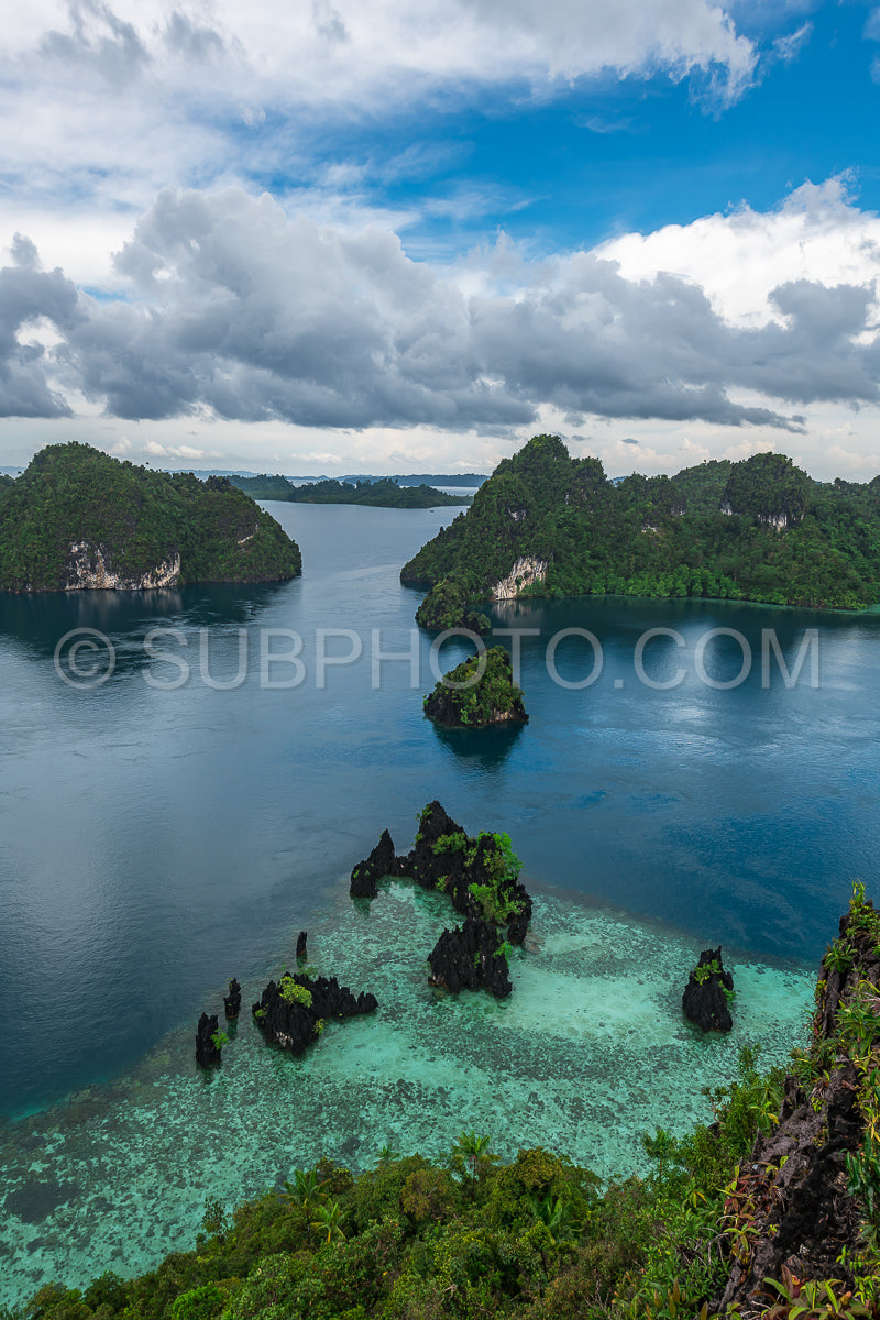 East Misool- group of small island in shallow blue lagoon water- Raja Ampat- West Papua- Indonesia
