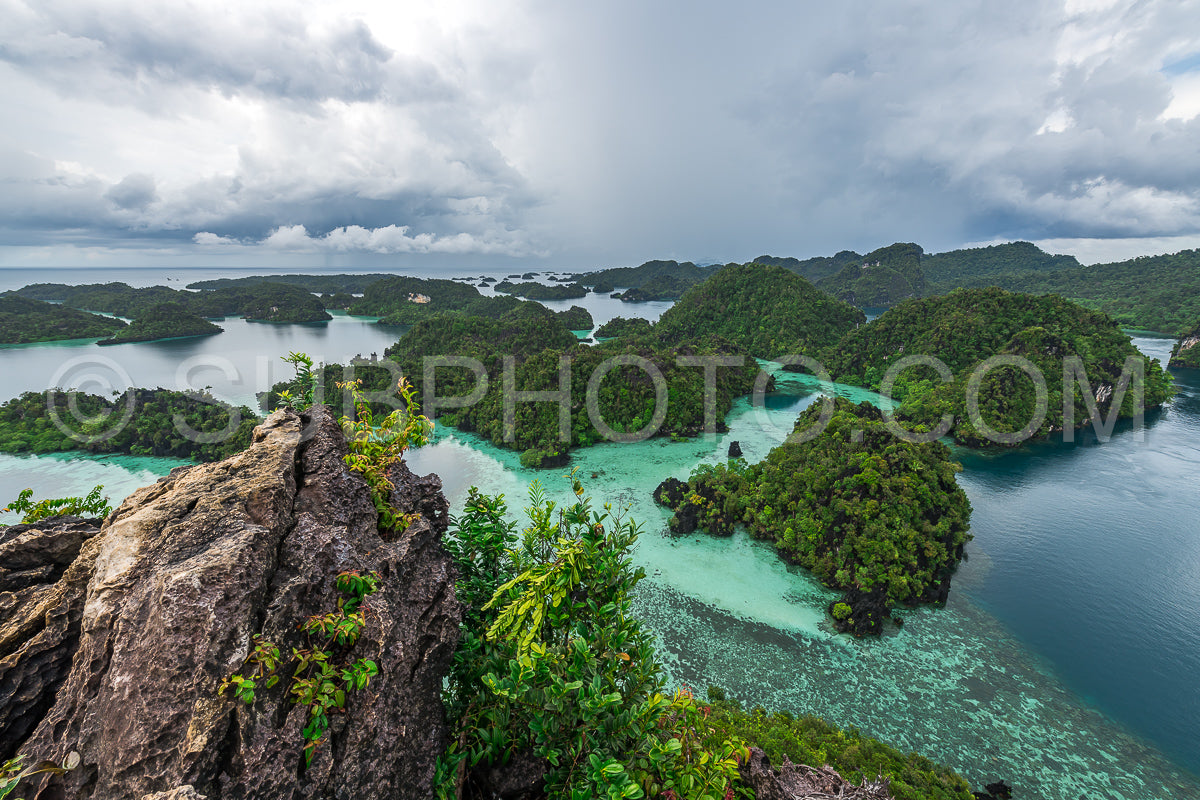 East Misool- group of small island in shallow blue lagoon water- Raja Ampat- West Papua- Indonesia