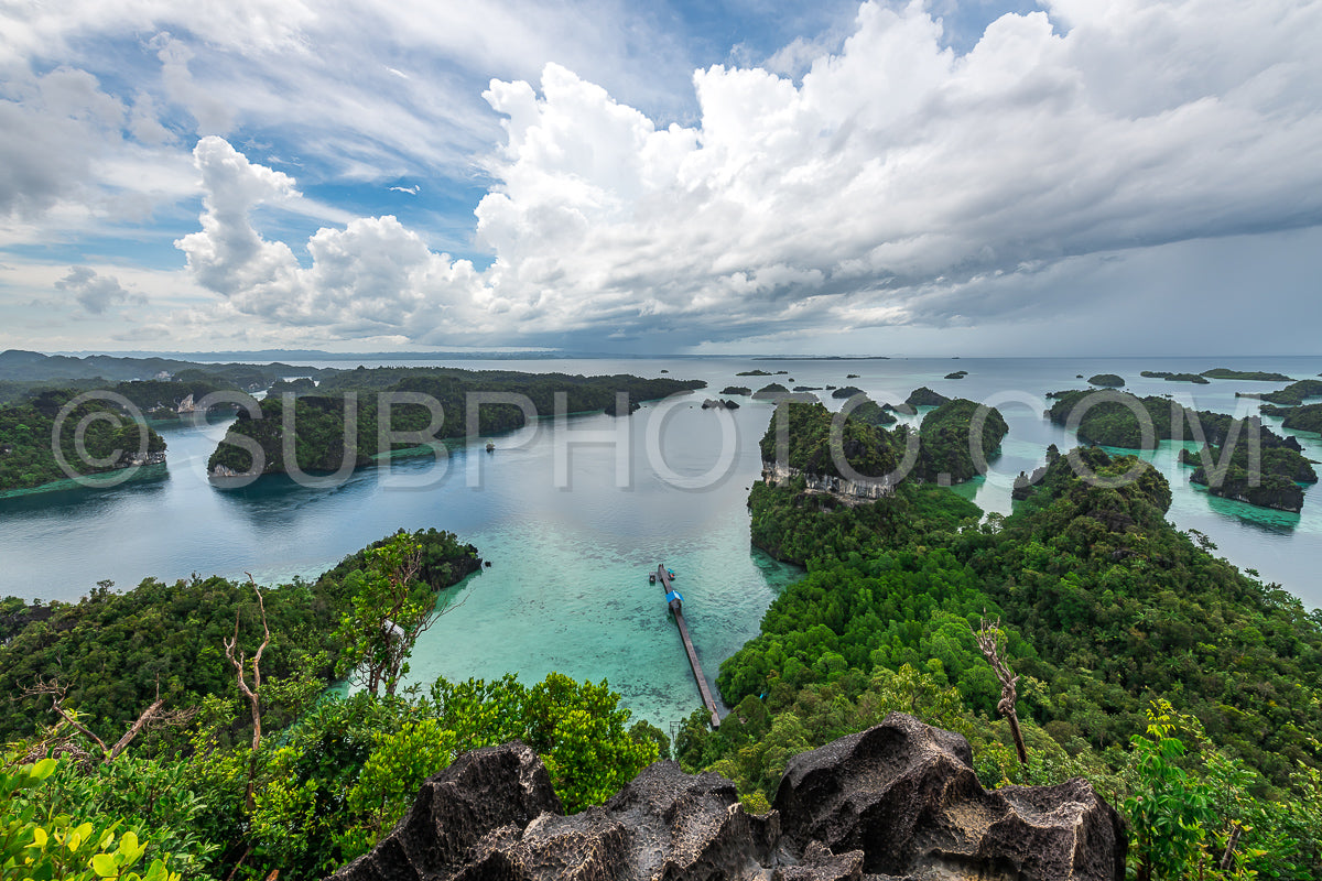 East Misool- group of small island in shallow blue lagoon water- Raja Ampat- West Papua- Indonesia