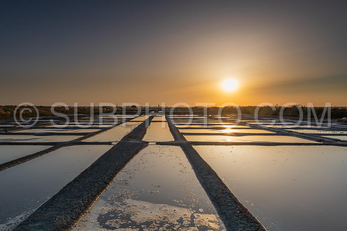 salt marsh at sunset