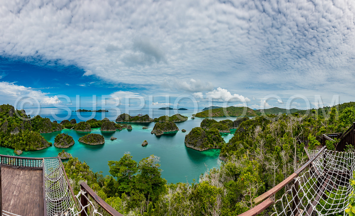Waigeo- Kri- Mushroom Island- group of small islands in shallow blue lagoon water- Raja Ampat- West Papua- Indonesia