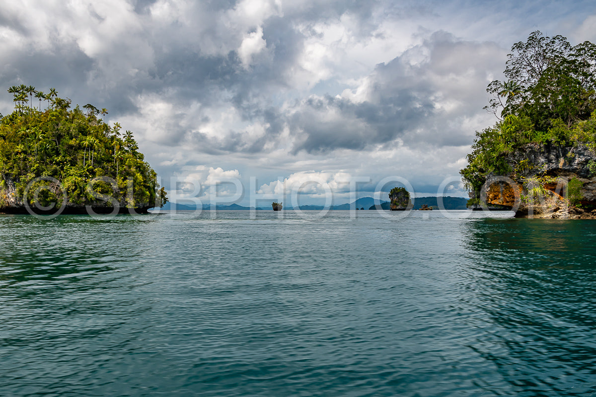 Photo de Waigeo- Kri- Mushroom Island- groupe de petites îles dans un lagon bleu peu profond- Raja Ampat- Papouasie occidentale- Indonésie