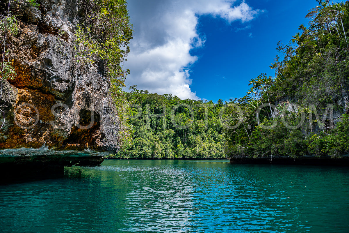 Photo de Waigeo- Kri- Mushroom Island- groupe de petites îles dans un lagon bleu peu profond- Raja Ampat- Papouasie occidentale- Indonésie