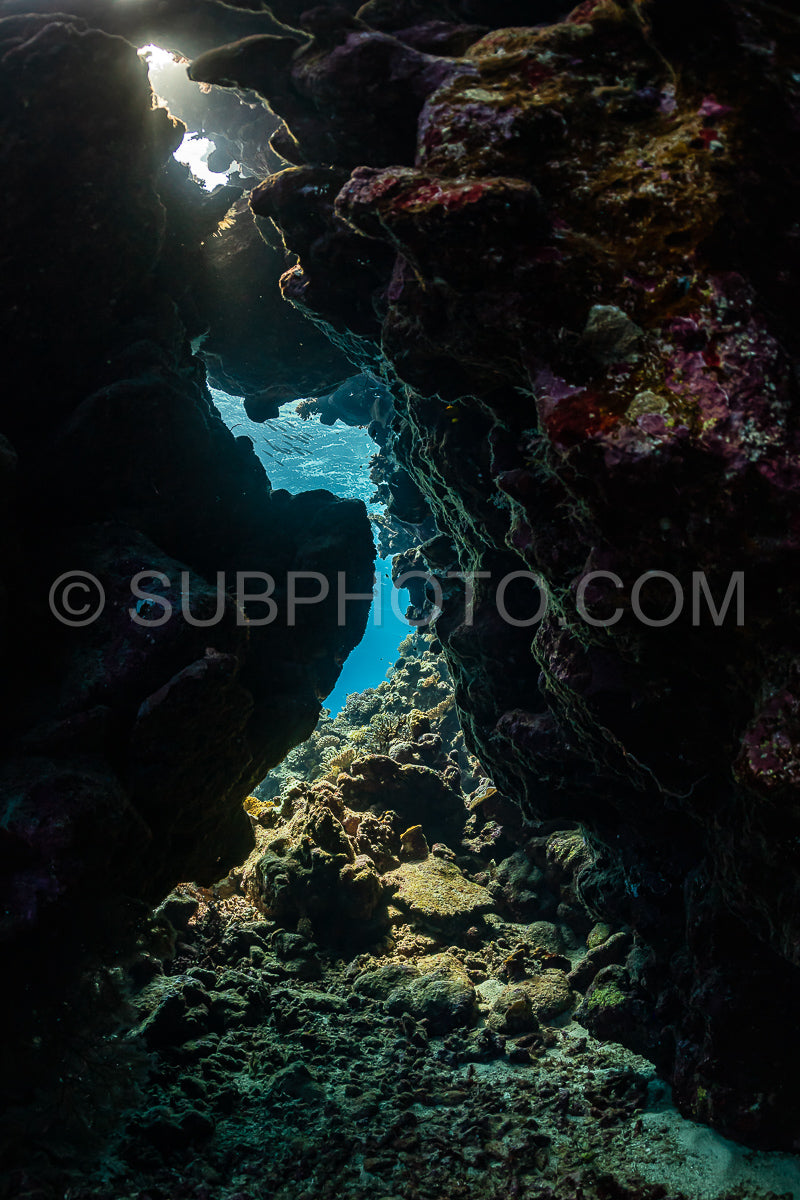 red sea reef cave entrance