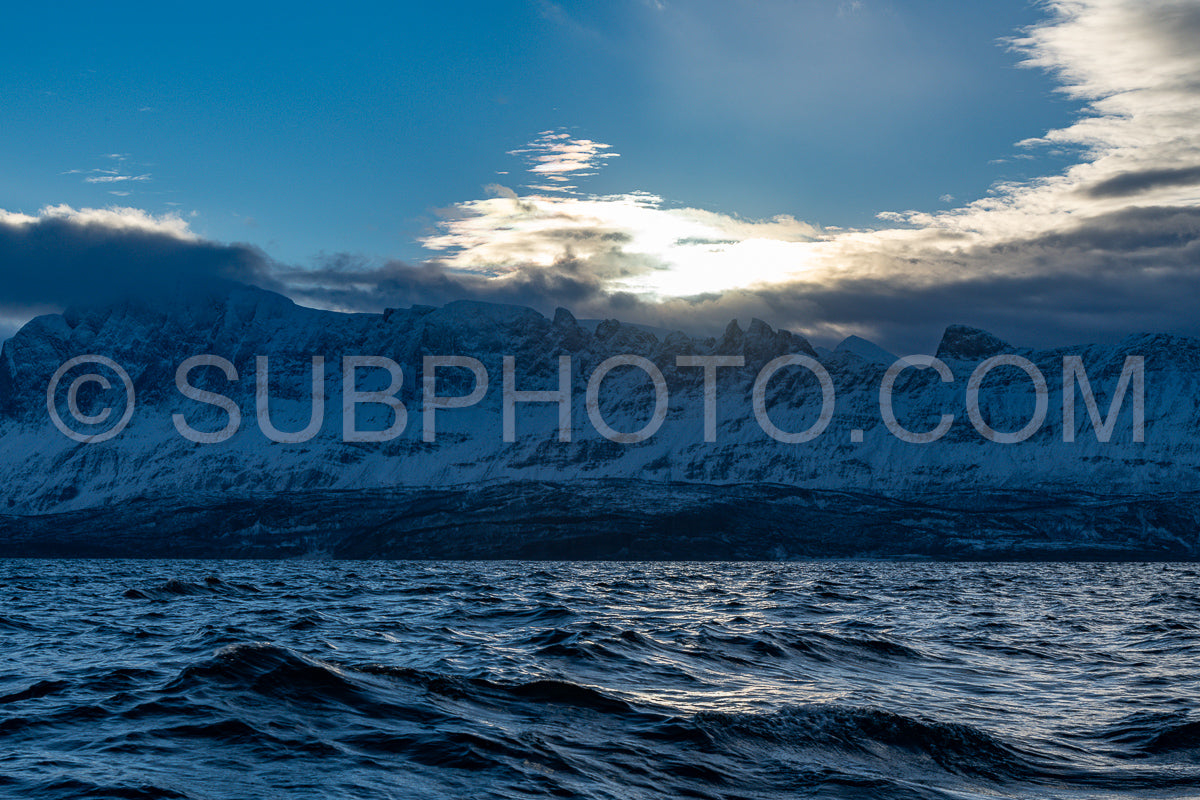 view of Kvænangen fjord from Seglvik village