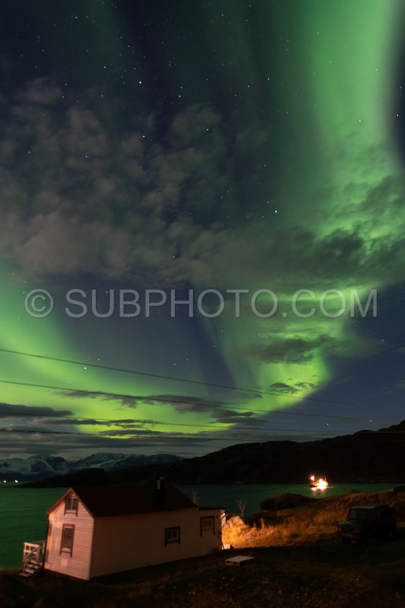 Northern lights above Seglvik- Troms- Norway with stars