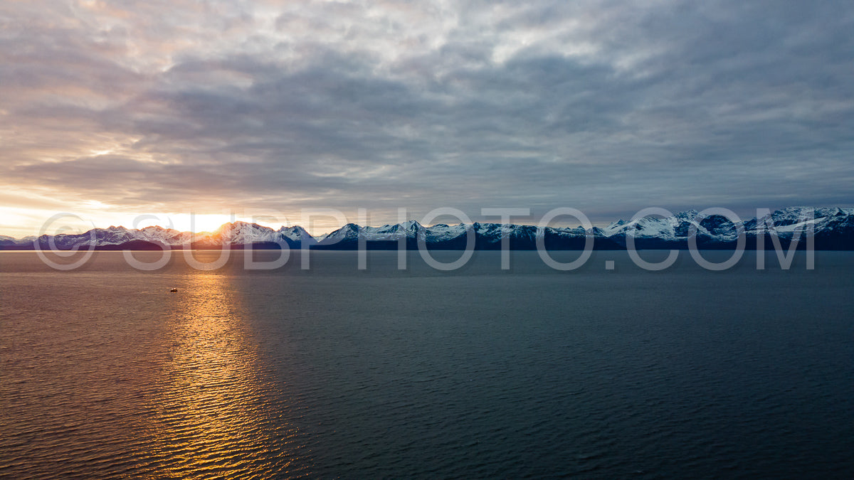 aerial view of Seglvik Village- Troms- Norway