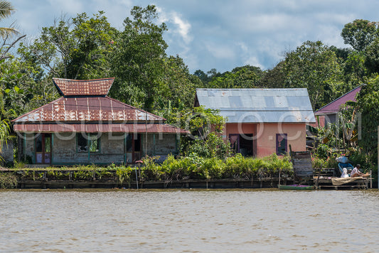 Fisherman house on Berau river- Borneo- Kalimantan- Indonesia