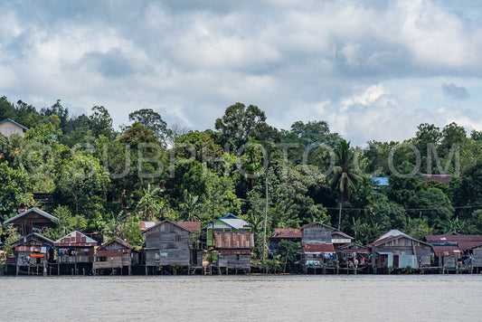 Fisherman house on Berau river- Borneo- Kalimantan- Indonesia