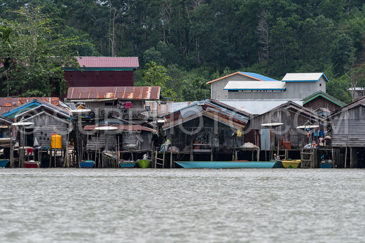 Fisherman house on Berau river- Borneo- Kalimantan- Indonesia
