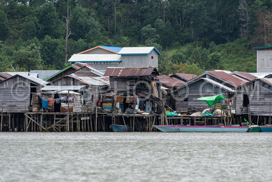 Fisherman house on Berau river- Borneo- Kalimantan- Indonesia