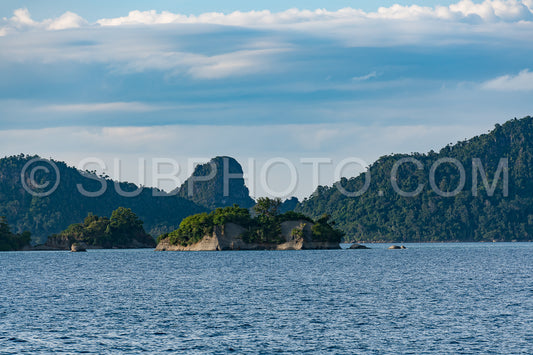East Misool- group of small island in shallow blue lagoon water- Raja Ampat- West Papua- Indonesia