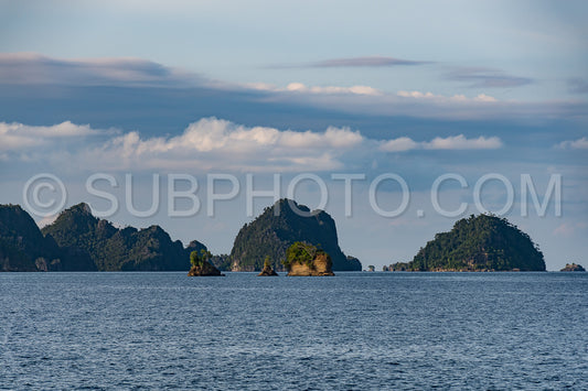East Misool- group of small island in shallow blue lagoon water- Raja Ampat- West Papua- Indonesia