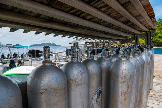 Diving equipment in the Raja Ampat- Indonesia
