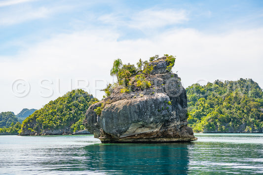 East Misool- group of small island in shallow blue lagoon water- Raja Ampat- West Papua- Indonesia