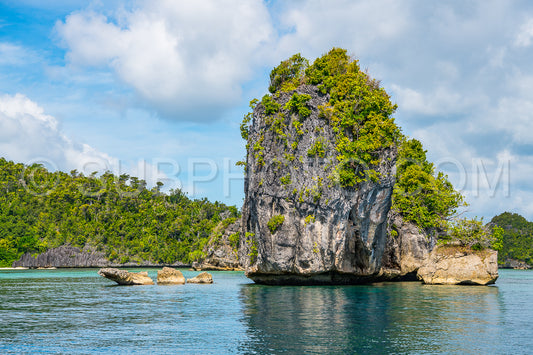 East Misool- group of small island in shallow blue lagoon water- Raja Ampat- West Papua- Indonesia