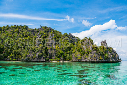 East Misool- group of small island in shallow blue lagoon water- Raja Ampat- West Papua- Indonesia