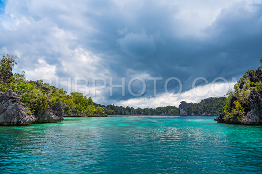 East Misool- group of small island in shallow blue lagoon water- Raja Ampat- West Papua- Indonesia
