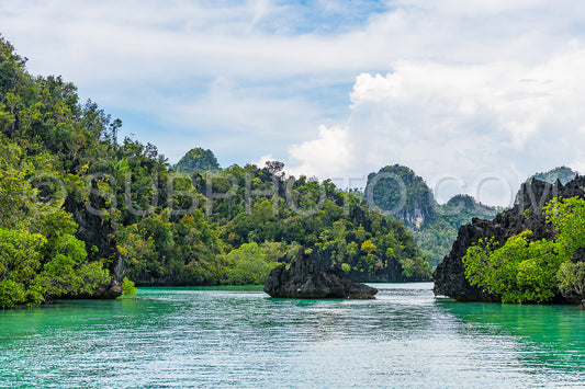 East Misool- group of small island in shallow blue lagoon water- Raja Ampat- West Papua- Indonesia
