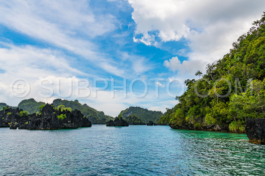 East Misool- group of small island in shallow blue lagoon water- Raja Ampat- West Papua- Indonesia