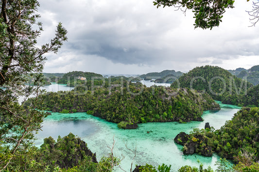 East Misool- group of small island in shallow blue lagoon water- Raja Ampat- West Papua- Indonesia