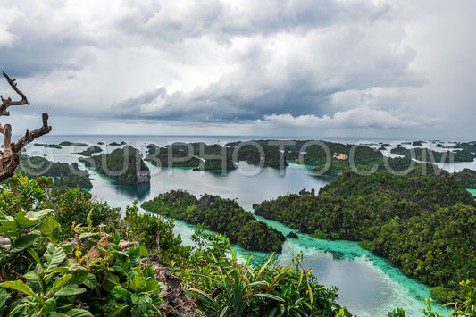 East Misool- group of small island in shallow blue lagoon water- Raja Ampat- West Papua- Indonesia