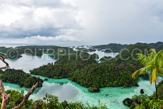 East Misool- group of small island in shallow blue lagoon water- Raja Ampat- West Papua- Indonesia