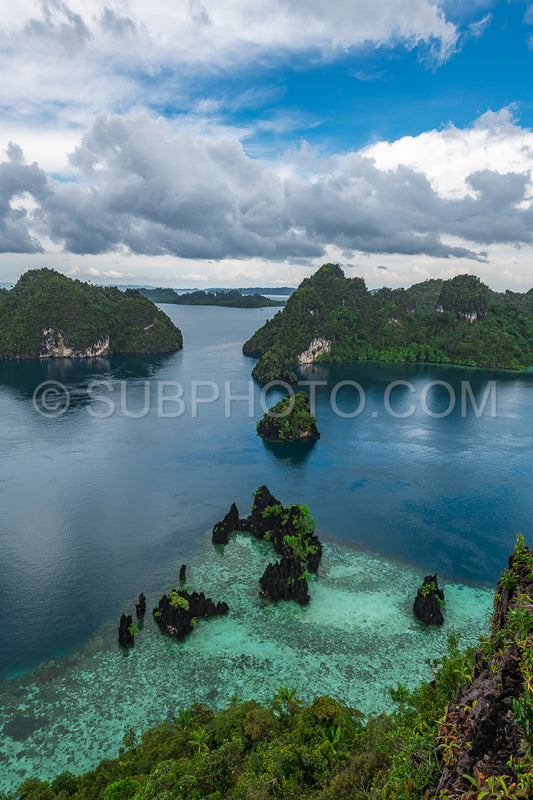 East Misool- group of small island in shallow blue lagoon water- Raja Ampat- West Papua- Indonesia