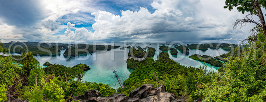 East Misool- group of small island in shallow blue lagoon water- Raja Ampat- West Papua- Indonesia