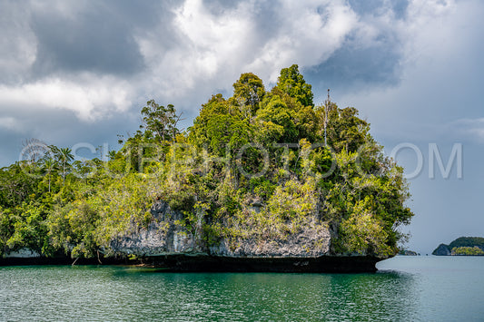 Photo de Waigeo- Kri- Mushroom Island- groupe de petites îles dans un lagon bleu peu profond- Raja Ampat- Papouasie occidentale- Indonésie