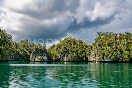 Photo de Waigeo- Kri- Mushroom Island- groupe de petites îles dans un lagon bleu peu profond- Raja Ampat- Papouasie occidentale- Indonésie