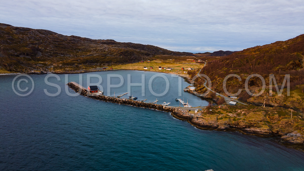 aerial view of Seglvik Village- Troms- Norway