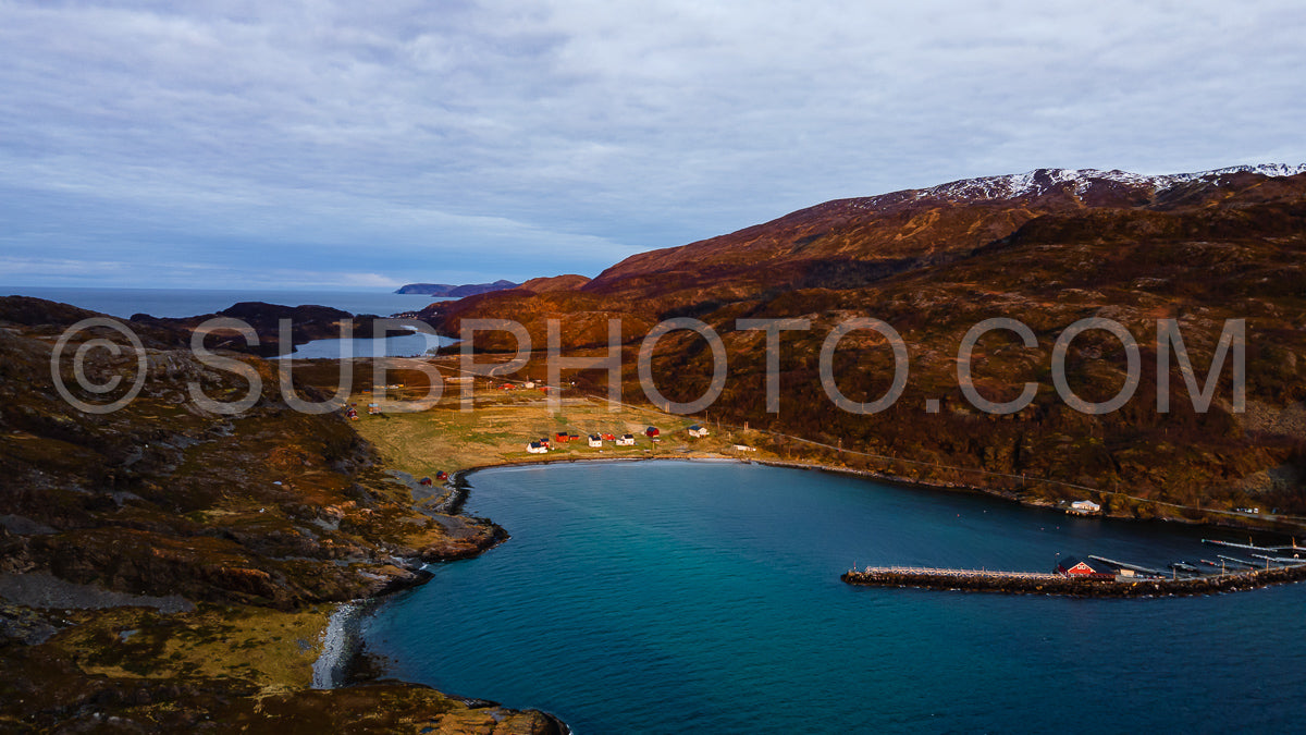 aerial view of Seglvik Village- Troms- Norway